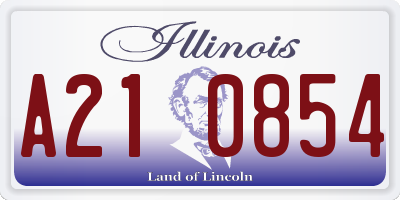 IL license plate A210854