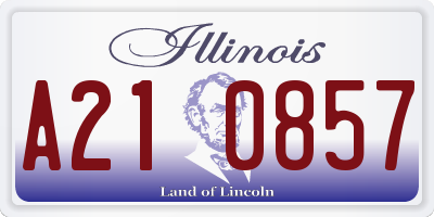 IL license plate A210857