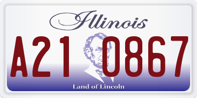 IL license plate A210867
