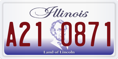 IL license plate A210871