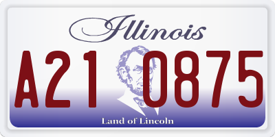 IL license plate A210875