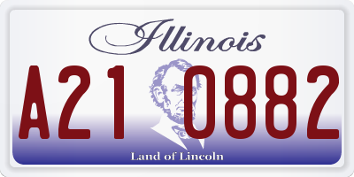 IL license plate A210882