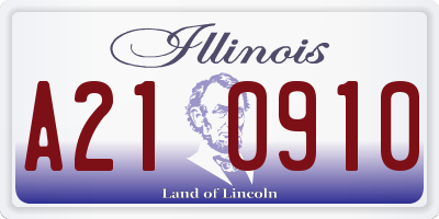 IL license plate A210910