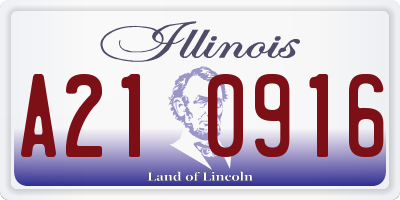 IL license plate A210916