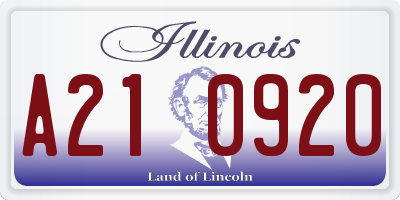 IL license plate A210920