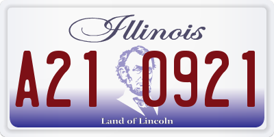 IL license plate A210921
