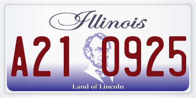 IL license plate A210925