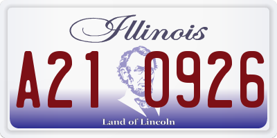 IL license plate A210926