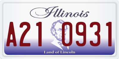 IL license plate A210931