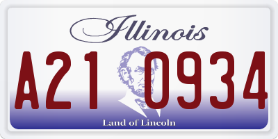 IL license plate A210934