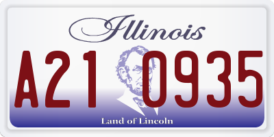 IL license plate A210935