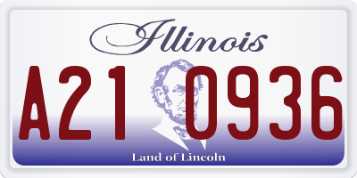 IL license plate A210936