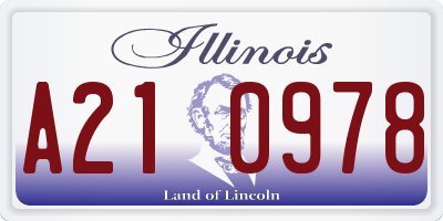 IL license plate A210978