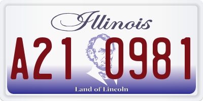 IL license plate A210981