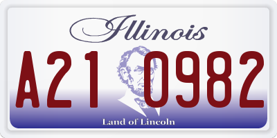 IL license plate A210982
