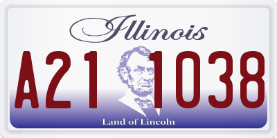 IL license plate A211038