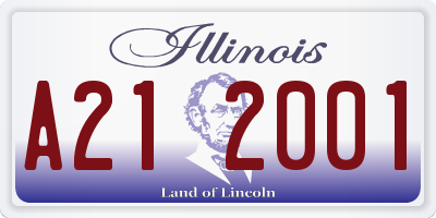 IL license plate A212001