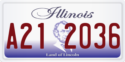 IL license plate A212036