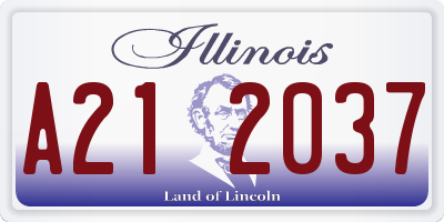 IL license plate A212037