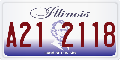 IL license plate A212118