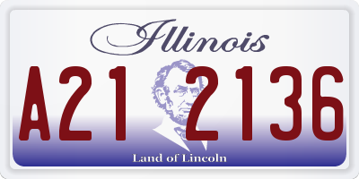 IL license plate A212136
