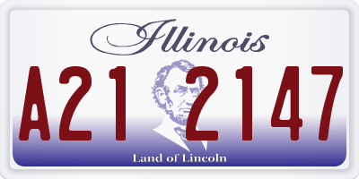 IL license plate A212147