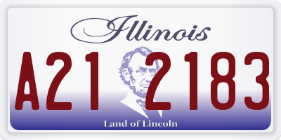 IL license plate A212183