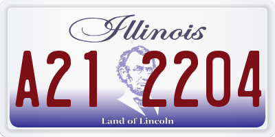 IL license plate A212204