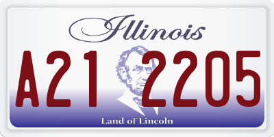 IL license plate A212205
