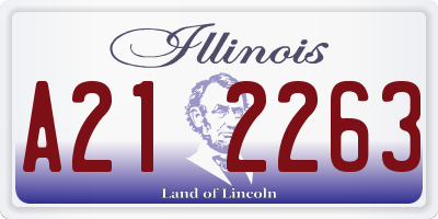IL license plate A212263