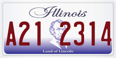 IL license plate A212314