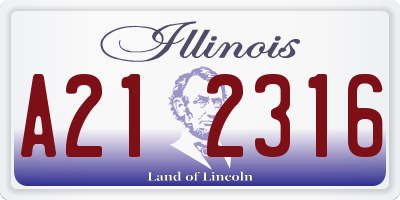 IL license plate A212316