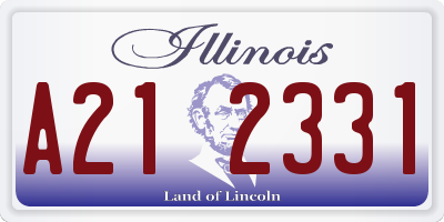 IL license plate A212331