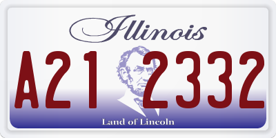 IL license plate A212332