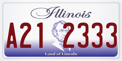 IL license plate A212333