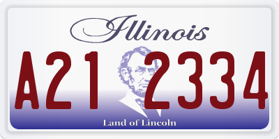 IL license plate A212334