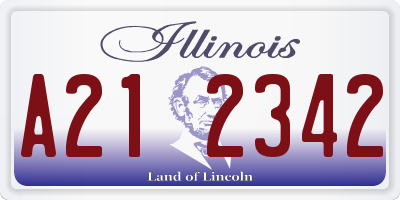 IL license plate A212342