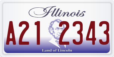IL license plate A212343