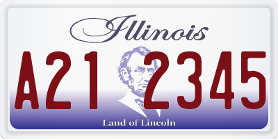 IL license plate A212345