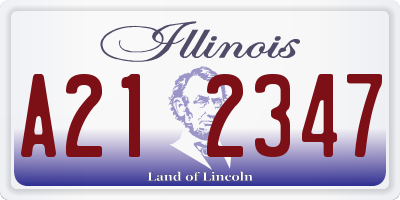 IL license plate A212347
