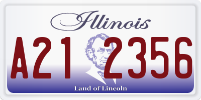 IL license plate A212356