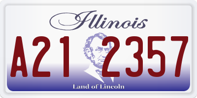 IL license plate A212357