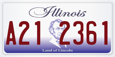 IL license plate A212361