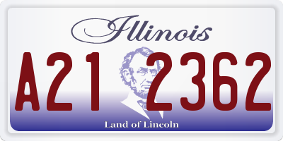IL license plate A212362
