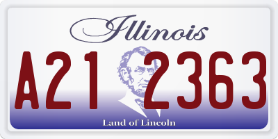 IL license plate A212363