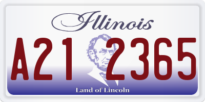 IL license plate A212365