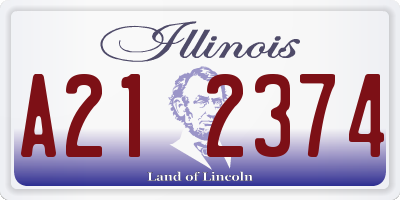 IL license plate A212374