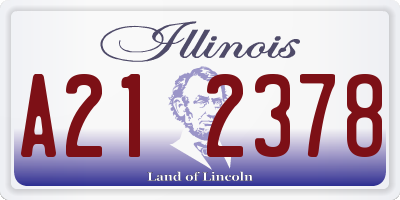 IL license plate A212378