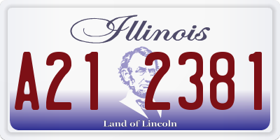 IL license plate A212381