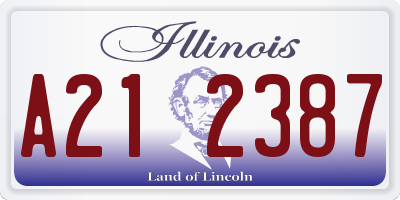 IL license plate A212387